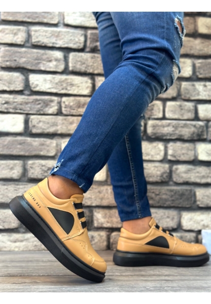 OGR0302 OGR Kalın Taban Bağcıksız Tarz Casual Karamel Renk Erkek Ayakkabı