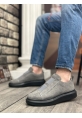 Ogroman Bantlı Süet Gri Siyah Yüksek Taban Sneaker Günlük Tarz Erkek Ayakkabı OGR-AY6963