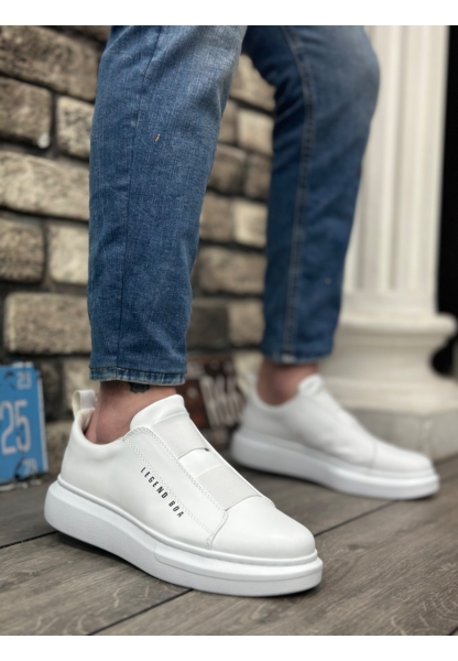 Ogroman Bantlı Beyaz Yüksek Taban Sneaker Günlük Tarz Erkek Ayakkabı OGR-AY6963