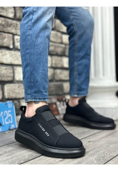 Ogroman Bantlı Kömür Yüksek Taban Sneaker Günlük Tarz Erkek Ayakkabı OGR-AY6963