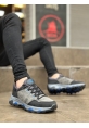 OGR0320 Kalın Termo Taban Gri Mavi Erkek Trekking Outdoor Ayakkabı