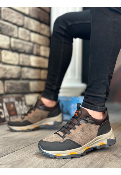 OGR0320 Kalın Termo Taban Siyah Turuncu Erkek Trekking Outdoor Ayakkabı