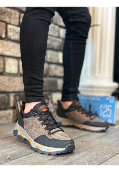 OGR0320 Kalın Termo Taban Siyah Turuncu Erkek Trekking Outdoor Ayakkabı