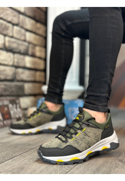OGR0320 Kalın Termo Taban Yeşil Erkek Trekking Outdoor Ayakkabı