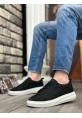 OGR0336 İçi Dışı Hakiki Nubuk Deri Siyah Bağcıklı Casual Erkek Ayakkabı