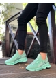 OGR0350 Yüksek Taban Tarz Sneakers Cırt Detaylı Mint Yeşili Erkek Spor Ayakkabısı