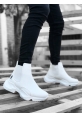 OGR0444 Bağcıksız Rahat Yüksek Taban Beyaz Erkek Spor Yarım Bilek Bot