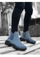 OGR0444 Bağcıksız Rahat Yüksek Taban Füme Erkek Spor Yarım Bilek Bot