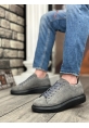 Ogroman Bağcıklı Süet Gri Siyah Yüksek Taban Sneaker Günlük Tarz Erkek Ayakkabı OGR-AY6103