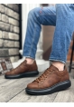 Ogroman Bağcıklı Taba Siyah Yüksek Taban Sneaker Günlük Tarz Erkek Ayakkabı OGR-AY6103