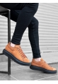 Ogroman Bağcıklı Süet Taba Siyah Yüksek Taban Sneaker Günlük Tarz Erkek Ayakkabı OGR-AY6103