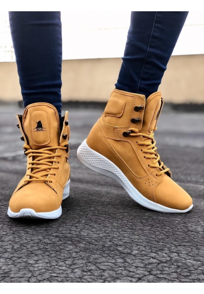 OGR0600 Bağcıklı Camel Sarı Kısa Boksör Unisex Spor Postal Bot