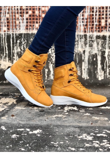 OGR0600 Bağcıklı Camel Sarı Kısa Boksör Unisex Spor Postal Bot