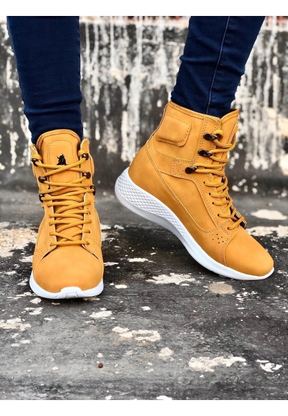 OGR0600 Bağcıklı Camel Sarı Kısa Boksör Unisex Spor Postal Bot