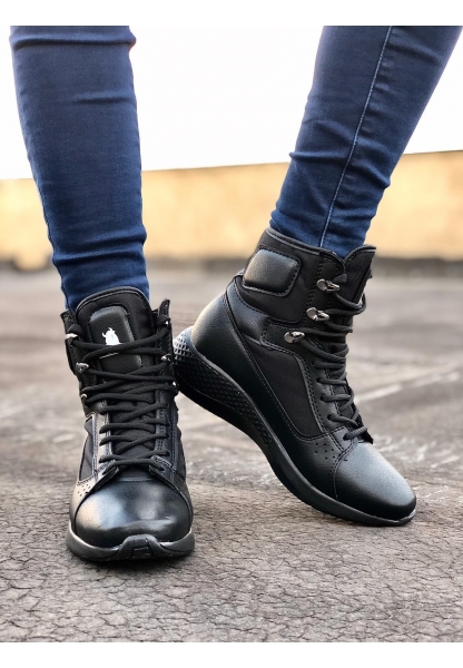 OGR0600 Bağcıklı Siyah Boksör Unisex Spor Postal Bot