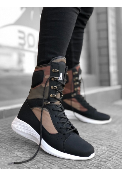 OGR0600 Bağcıklı Siyah Kamuflaj Boksör Unisex Spor Postal Bot