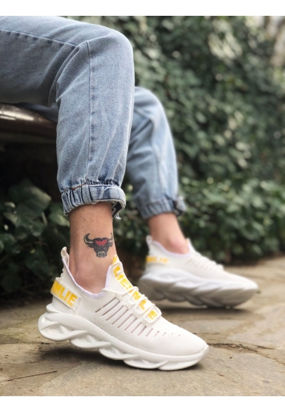 OGR0602 Phantom Yüksek Taban Tarz Sneakers Beyaz Erkek Spor Ayakkabısı