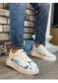 OGR0801 OGR Yüksek Taban Mavi Desenli Erkek Spor Ayakkabı