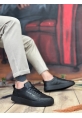 Ogroman Bağcıklı Cilt Kömür Yüksek Taban Sneaker Günlük Tarz Erkek Ayakkabı  OGR-AY6760