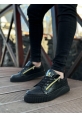 Ogroman Fermuarlı Kömür Yüksek Taban Sneaker Günlük Tarz Erkek Ayakkabı OGR-AYK964