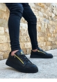 Ogroman Fermuarlı Kömür Yüksek Taban Sneaker Günlük Tarz Erkek Ayakkabı OGR-AYK964