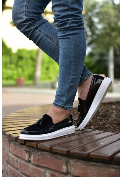 OGR002 RBT Loafer Verniciata Erkek Ayakkabı SIYAH