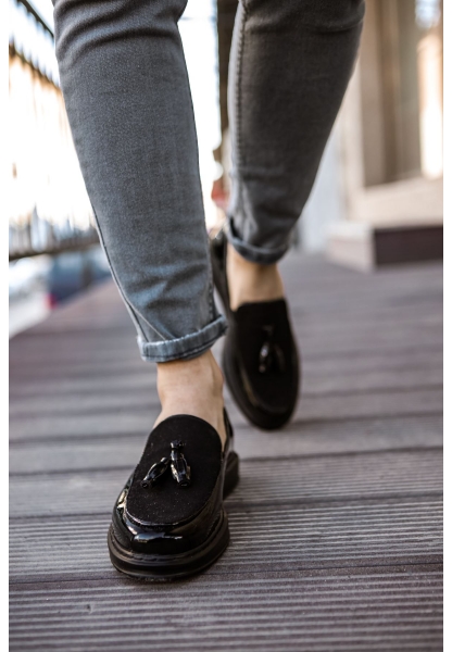 OGR002 RST Loafer Verniciata Erkek Ayakkabı SIYAH
