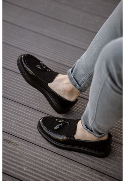 OGR002 RST Loafer Verniciata Erkek Ayakkabı SIYAH