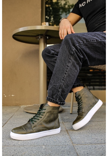 OGR029 CBT Vulcanized Lace Up Erkek Bot HAKI