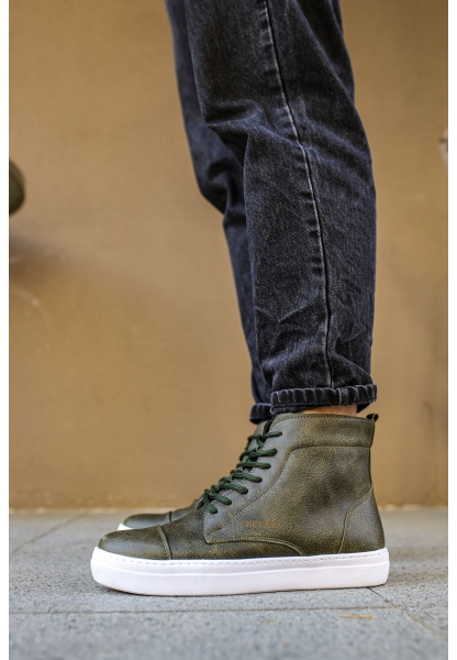 OGR029 CBT Vulcanized Lace Up Erkek Bot HAKI
