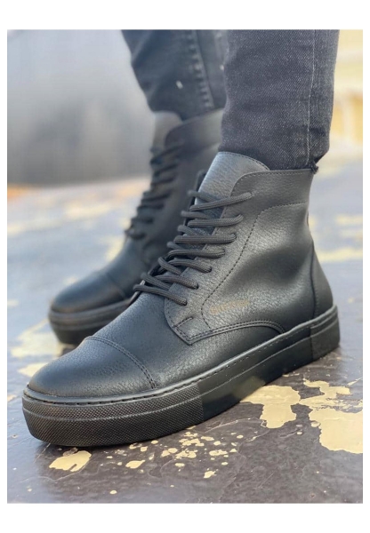 OGR029 CST Vulcanized Lace Up Erkek Bot SIYAH