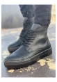 OGR029 CST Vulcanized Lace Up Erkek Bot SIYAH