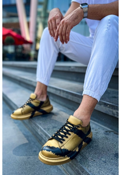OGR254 CST Pittura Erkek Ayakkabı 549 GOLD SIYAH X