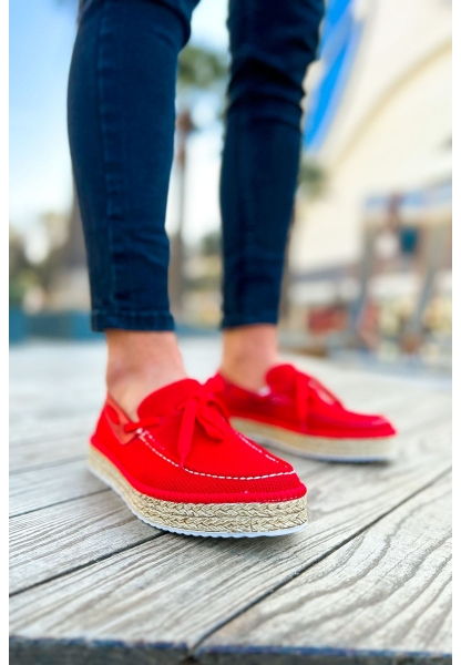 OGR311 Espadril Erkek Ayakkabı KIRMIZI