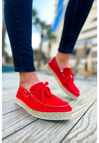 OGR311 Espadril Erkek Ayakkabı KIRMIZI