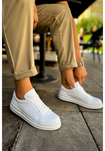 OGR979 Santoni CRT Spor Erkek Ayakkabı BEYAZ