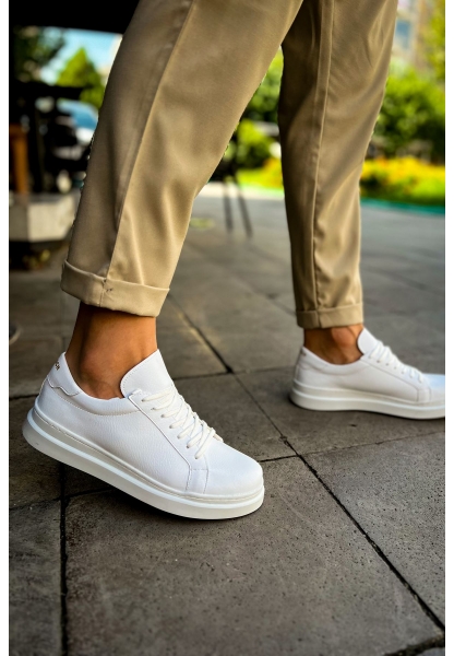 OGR979 Santoni CRT Spor Erkek Ayakkabı BEYAZ