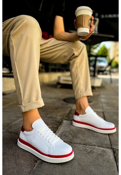 OGR979 Santoni GBT Spor Erkek Ayakkabı BEYAZ/KIRMIZI