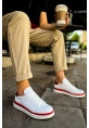 OGR979 Santoni GBT Spor Erkek Ayakkabı BEYAZ/KIRMIZI