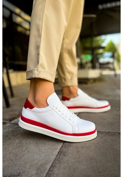 OGR979 Santoni GBT Spor Erkek Ayakkabı BEYAZ/KIRMIZI