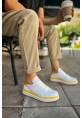 OGR979 Santoni GBT Spor Erkek Ayakkabı BEYAZ/SARI