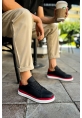 OGR979 Santoni GBT Spor Erkek Ayakkabı SIYAH/KIRMIZI