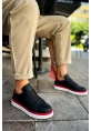 OGR979 Santoni GBT Spor Erkek Ayakkabı SIYAH/KIRMIZI