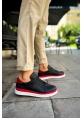 OGR979 Santoni GBT Spor Erkek Ayakkabı SIYAH/KIRMIZI