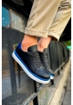 OGR979 Santoni GBT Spor Erkek Ayakkabı SIYAH/MAVI
