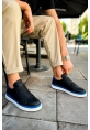 OGR979 Santoni GBT Spor Erkek Ayakkabı SIYAH/MAVI
