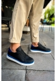 OGR979 Santoni GBT Spor Erkek Ayakkabı SIYAH/MAVI