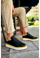 OGR979 Santoni GBT Spor Erkek Ayakkabı SIYAH/SARI