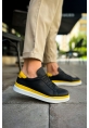 OGR979 Santoni GBT Spor Erkek Ayakkabı SIYAH/SARI