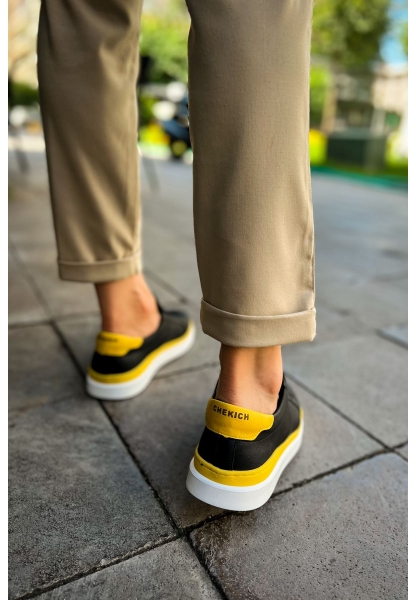 OGR979 Santoni GBT Spor Erkek Ayakkabı SIYAH/SARI